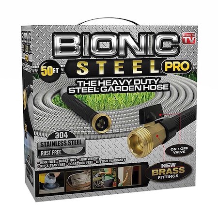 Bionic Steel 5/8 in ID x 50 ft L Heavy Duty Garden Hose, 304 Stainless Steel Tube 2428